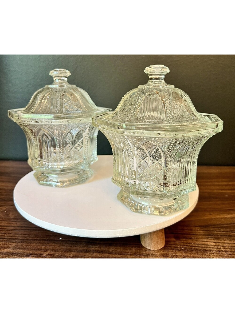 Vintage Jar A-82 Limited Edition Avon Octagonal Lidded Jars Set Of 2!